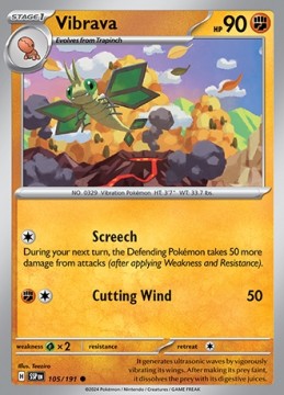 Vibrava REVERSE HOLO#105 - Pokemon Surging Sparks