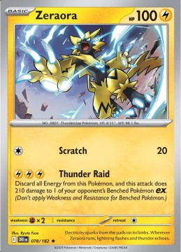 Zeraora REVERSE HOLO #78 - Pokemon Destined Rivals