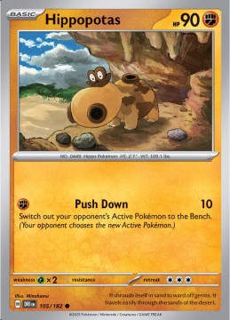 Hippopotas #105 - Pokemon Destined Rivals