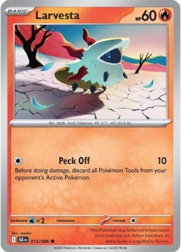 Larvesta REVERSE HOLO #15 - Pokemon Black Bolt 