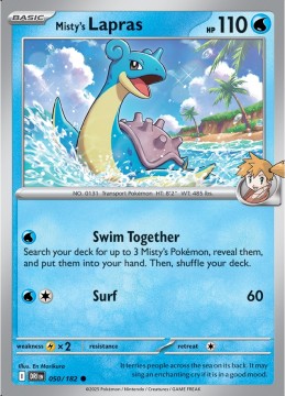 Misty's Lapras REVERSE HOLO #50 - Pokemon Destined Rivals 