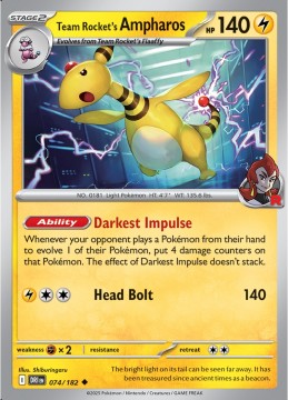 Team Rocket's Ampharos #74 - Pokemon Destined Rivals