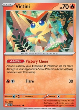 Victini REVERSE HOLO #21 - Pokemon Surging Sparks