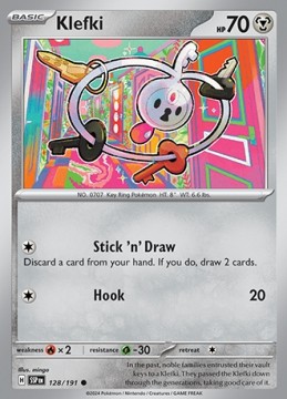 Klefki REVERSE HOLO #128 - Pokemon Surging Sparks