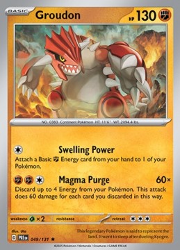 Groudon REVERSE HOLO #49 - Pokemon Prismatic Evolutions