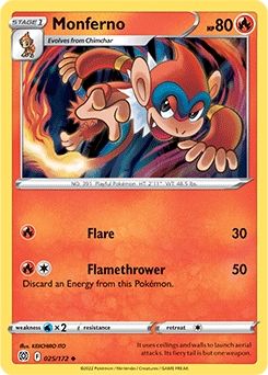 Monferno #25 - Pokemon Brilliant Stars 