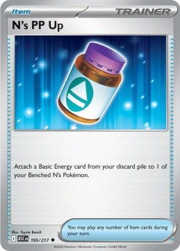 N's PP Up REVERSE HOLO #195 - Pokemon Ascended Heroes