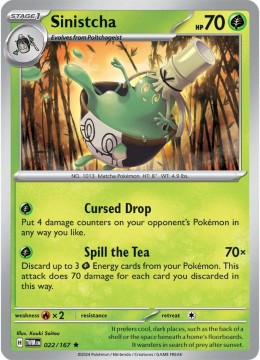 Sinistcha REVERSE HOLO #22 - Pokemon Twilight Masquerade