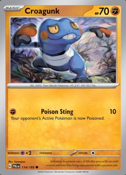 Croagunk REVERSE HOLO #114 - Pokemon Paldea Evolved