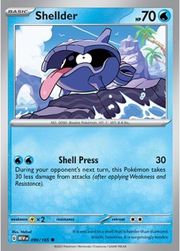 Shellder REVERSE HOLO #90 - Pokemon Scarlet & Violet 151