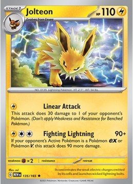 Jolteon HOLO #135 - Pokemon Scarlet & Violet 151