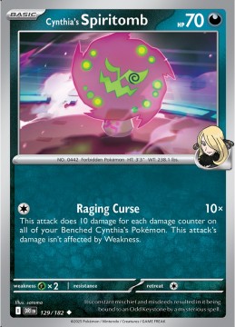 Cynthia's Spiritomb REVERSE HOLO #129 - Pokemon Destined Rivals