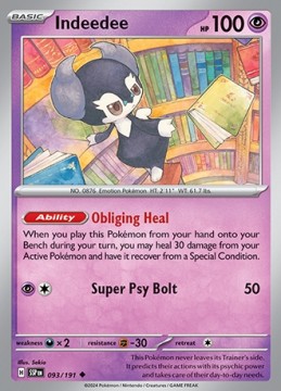 Indeedee REVERSE HOLO #93 - Pokemon Surging Sparks