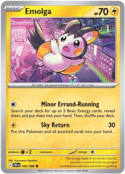 Emolga REVERSE HOLO #30 - Pokemon Chaos Rising