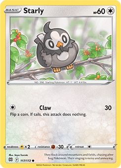 Starly REVERSE HOLO #117 - Pokemon Brilliant Stars