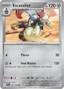 Escavalier REVERSE HOLO #102 - Pokemon Journey Together