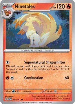 Ninetales REVERSE HOLO #20 - Pokemon Mega Evolution