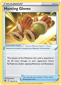 Hunting Gloves REVERSE HOLO #142 - Pokemon Brilliant Stars