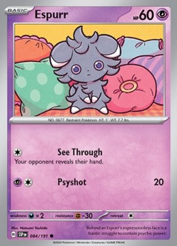 Espurr REVERSE HOLO #84 - Pokemon Surging Sparks