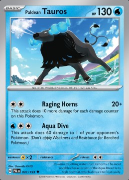 Paldean Tauros #41 - Pokemon Paldea Evolved 