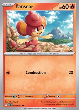 Pansear REVERSE HOLO #22 - Pokemon Surging Sparks