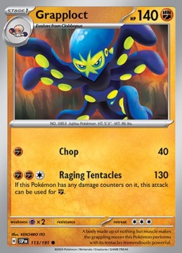 Grapploct REVERSE HOLO #113 - Pokemon Surging Sparks
