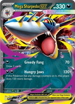 Mega Sharpedo EX #61 - Pokemon Phantasmal Flames 