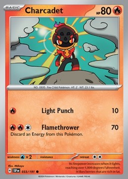 Charcadet REVERSE HOLO #33 - Pokemon Surging Sparks