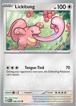 Lickitung REVERSE HOLO #108 - Pokemon Scarlet & Violet 151 
