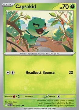 Capsakid REVERSE HOLO #12 - Pokemon Surging Sparks