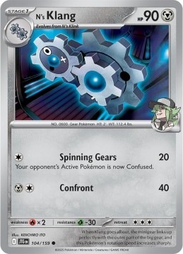 N's Klang REVERSE HOLO #104 - Pokemon Journey Together