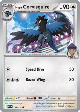 Hop's Corvisquire REVERSE HOLO #134 - Pokemon Journey Together 