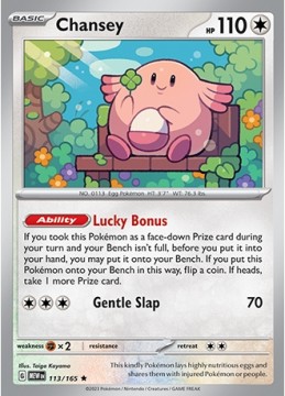 Chansey REVERSE HOLO #113 - Pokemon Scarlet & Violet 151