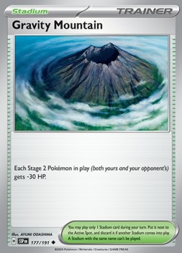 Gravity Mountain REVERSE HOLO #177 - Pokemon Surging Sparks