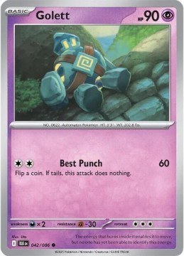Golett REVERSE HOLO #42 - Pokemon Black Bolt 