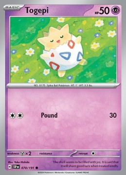 Togepi REVERSE HOLO #70 - Pokemon Surging Sparks