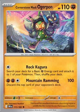 Cornerstone Mask Ogerpon REVERSE HOLO #111 - Pokemon Destined Rivals