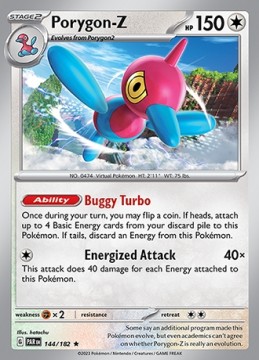 Porygon-Z REVERSE HOLO #144 - Pokemon Paradox Rift