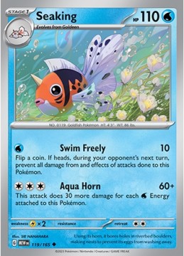 Seaking REVERSE HOLO #119 - Pokemon Scarlet & Violet 151