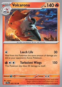 Volcarona REVERSE HOLO #25 - Pokemon Surging Sparks