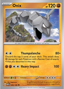 Onix REVERSE HOLO #95 - Pokemon Scarlet & Violet 151