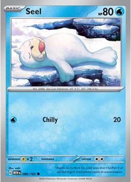 Seel REVERSE HOLO #86 - Pokemon Scarlet & Violet 151