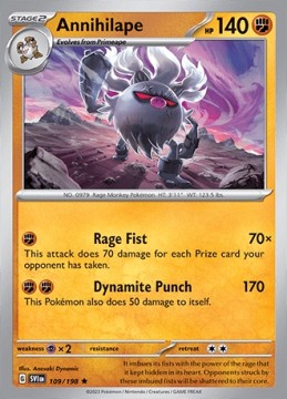 Annihilape REVERSE HOLO #109 - Pokemon Scarlet & Violet 