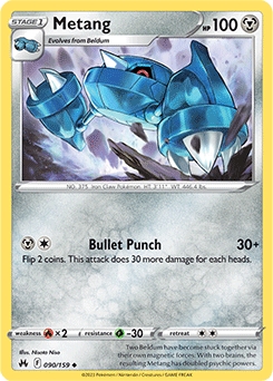 Metang REVERSE HOLO #90 - Pokemon Crown Zenith 