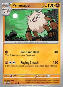 Primeape REVERSE HOLO #57 - Pokemon Scarlet & Violet 151