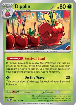 Dipplin REVERSE HOLO #18 - Pokemon Twilight Masquerade