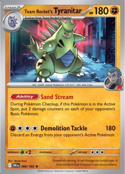 Team Rocket's Tyranitar REVERSE HOLO #96 - Pokemon Destined Rivals