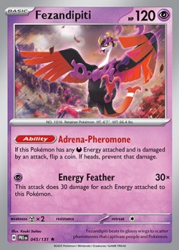 Fezandipiti REVERSE HOLO #45 - Pokemon Prismatic Evolutions