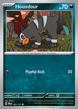 Houndour REVERSE HOLO #62 - Pokemon Prismatic Evolutions