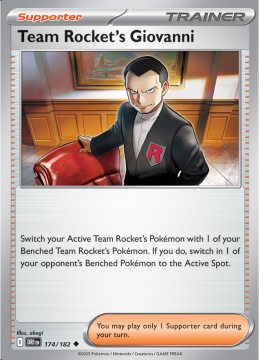 Team Rocket's Giovanni REVERSE HOLO #174 - Pokemon Destined Rivals